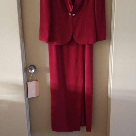 Oleg Cassini BlackTie Dress and coat - Picture 2 of 8